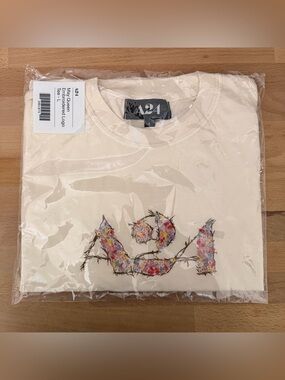 A24 May Queen Embroidered Logo Tee - SIZE LARGE - New